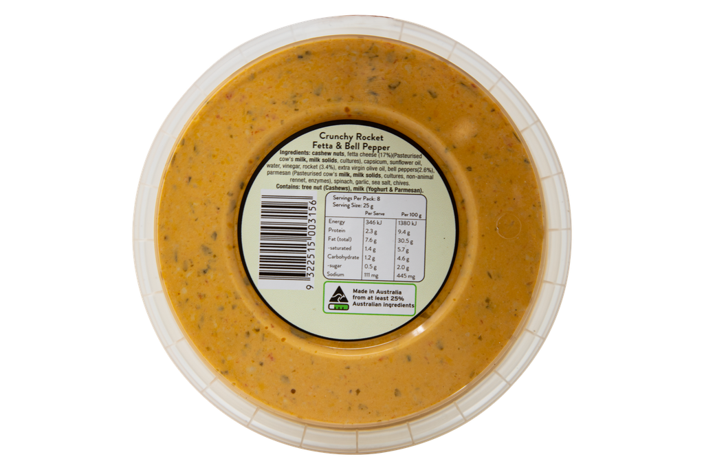 200156 Fifya Crunchy Rocket, Fetta & Bell Pepper 200g- BACK.webp
