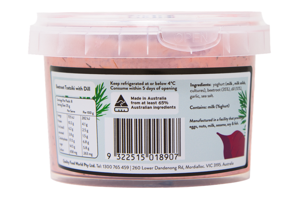 2508907 Fifya  Beetroot Tzatziki With Fresh Dill Dip Gf 250G-BACK.webp