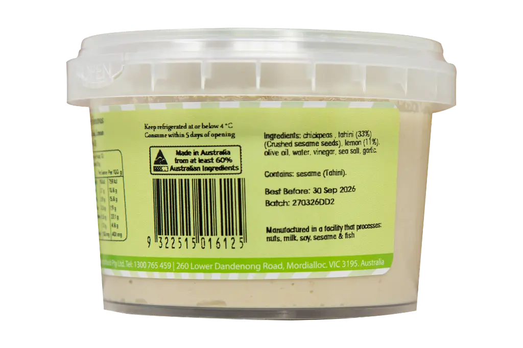 SD6125 Pure hommus w. Tahini 250g (Back 2).webp