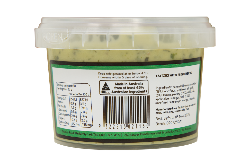 Fifya PB 2501150 tzatziki w. herbs 250g-Back.webp