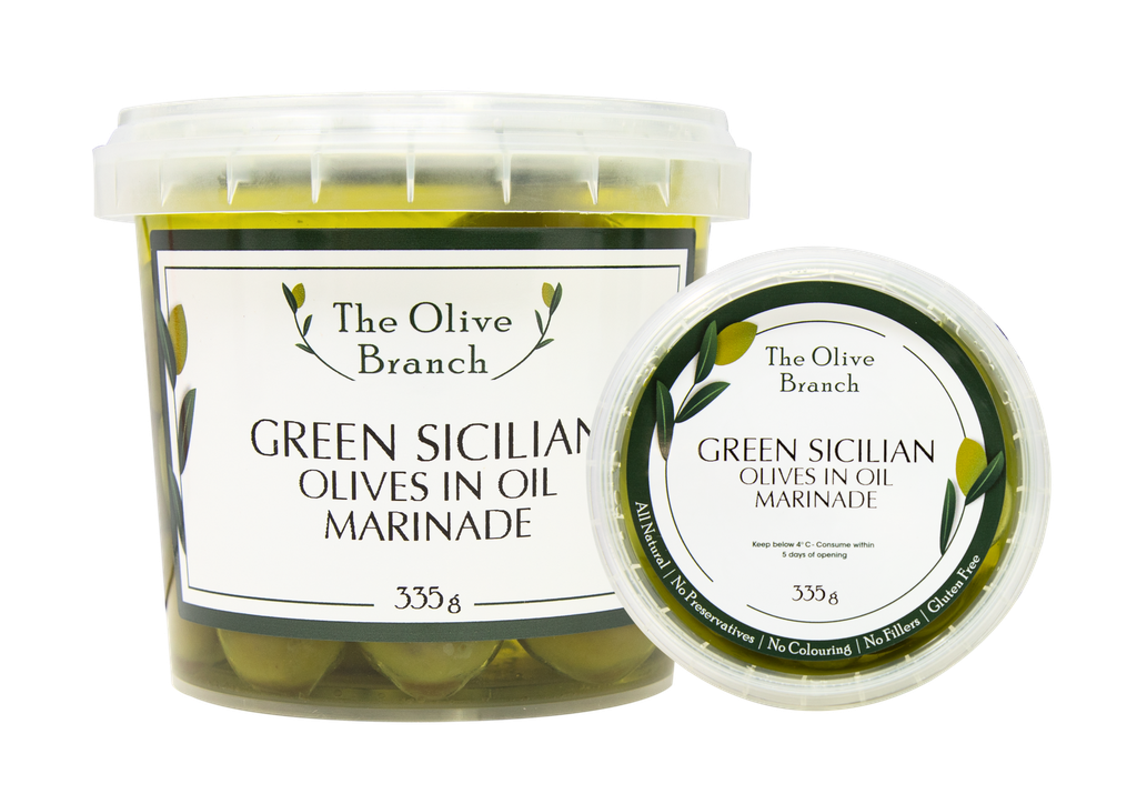 OB Green Sicilian Olives Marinated In Oil  335G