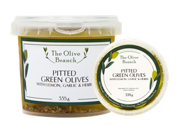 [2507383] OB Pitted Green Olives With Lemon Garlic & Herb 335G